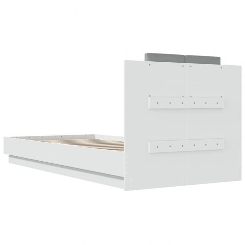 Sengeramme med sengegavl 100 x 200 cm - hvid