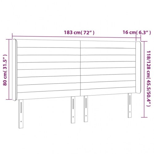 Sengegavl med LED-lys 183 x 16 x 118/128 cm - mørkebrun