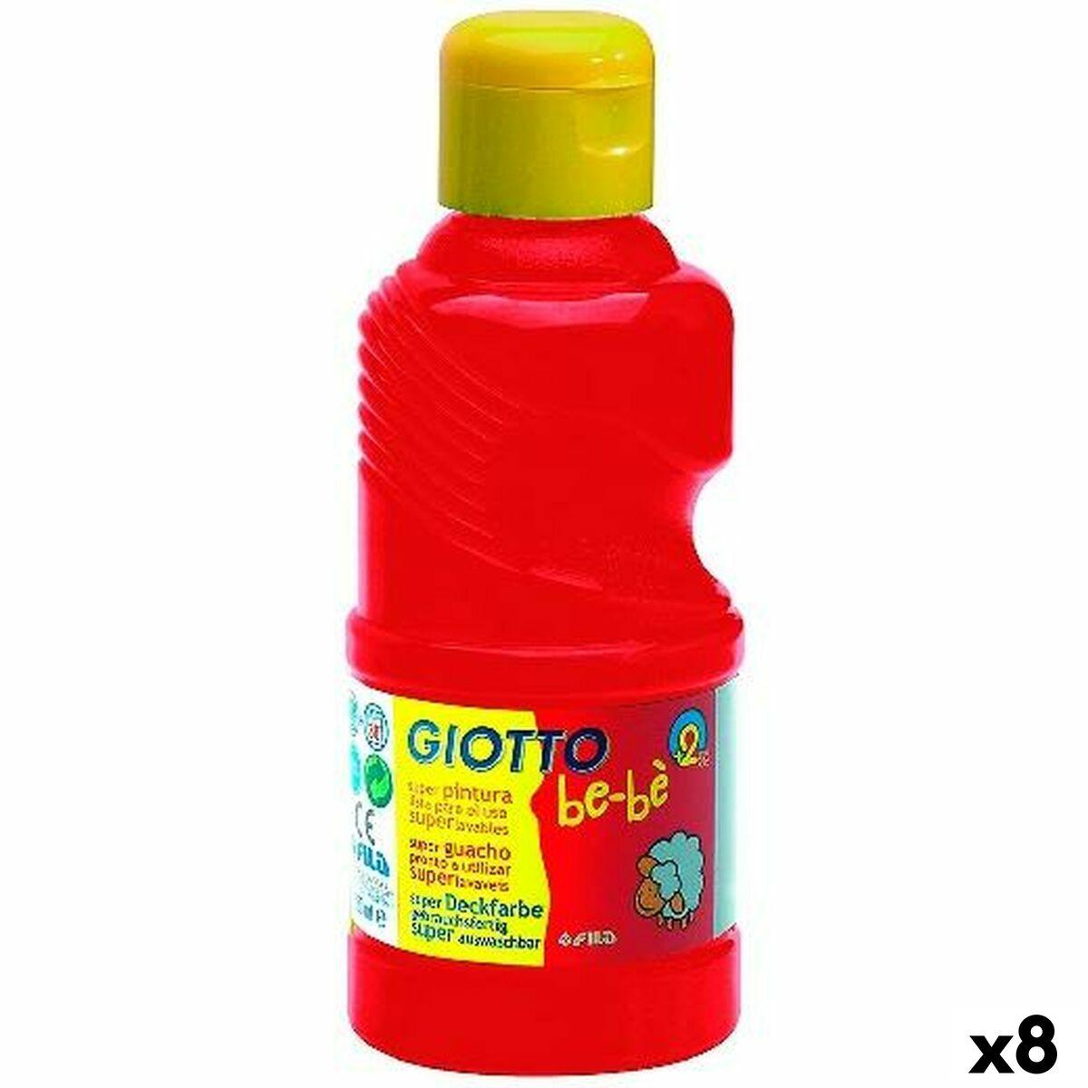 Giotto tempera-maling rød 250 ml - pakke med 8