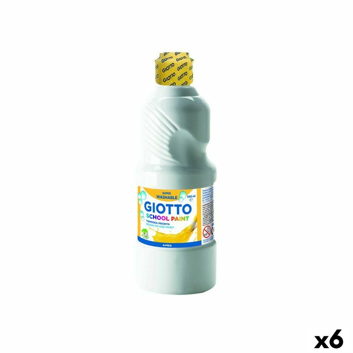 Giotto tempera-maling hvid 500 ml - 6 stk.
