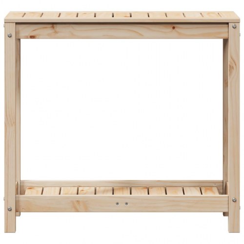 Plantebord med hylde 82,5x35x75 cm massivt fyrretræ
