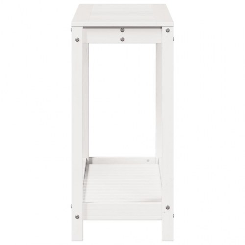Plantebord med hylde 108x35x75 cm massivt fyrretræ hvid