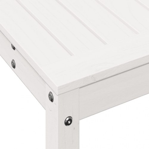 Plantebord med hylde 108x35x75 cm massivt fyrretræ hvid