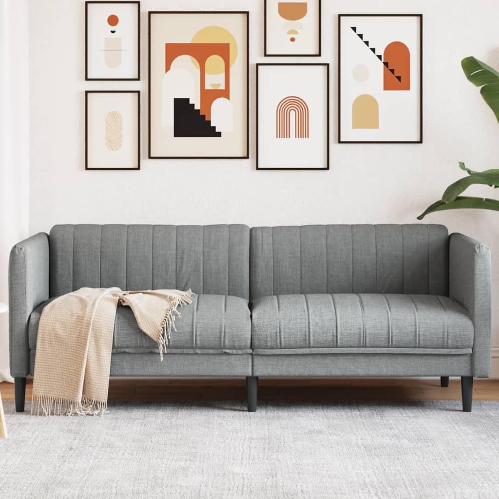 3 Personers Sofa Stof Lysegrå