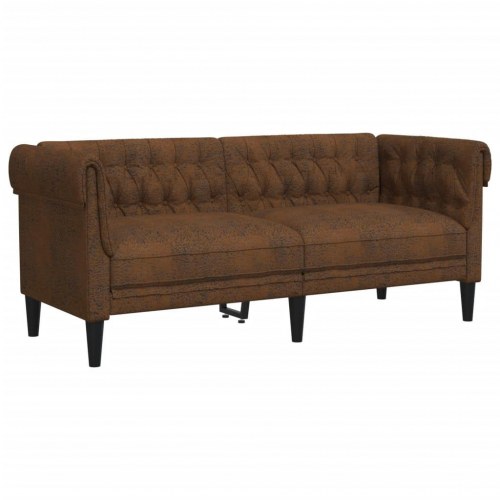 2-personers Chesterfield-sofa i stof - brun
