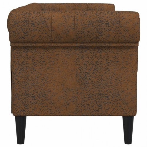 2-personers Chesterfield-sofa i stof - brun