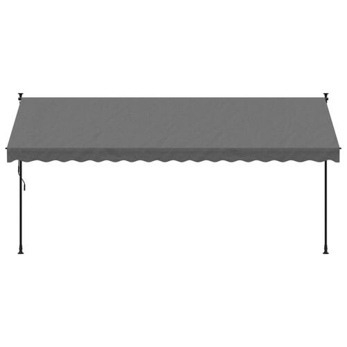 Markise 400x150 cm sammenrullelig stof og stål antracitgrå