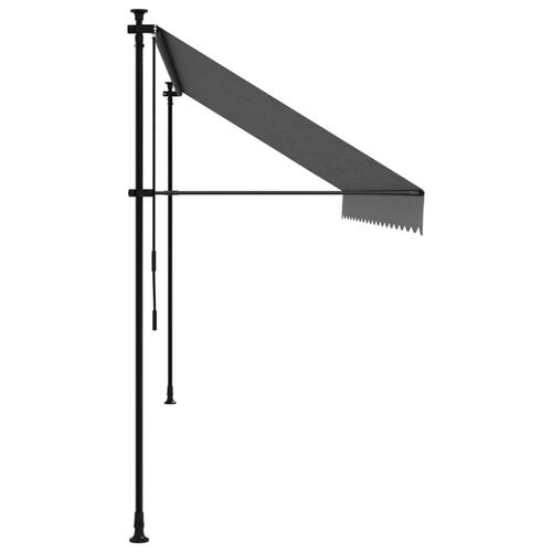 Markise 400x150 cm sammenrullelig stof og stål antracitgrå
