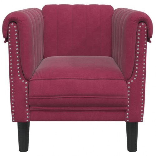 Sofastol velour vinrød