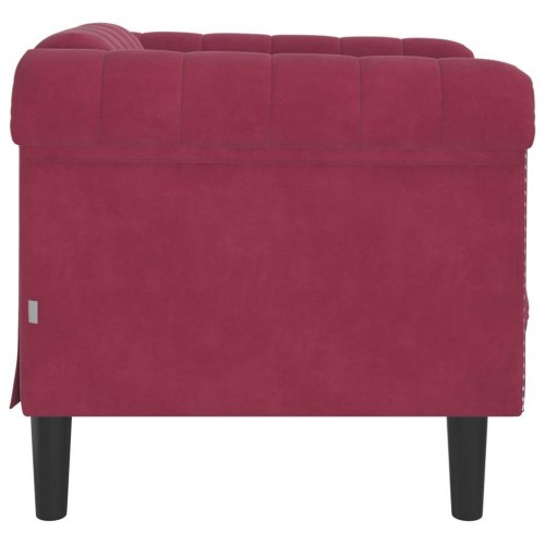 Sofastol velour vinrød