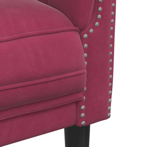 Sofastol velour vinrød