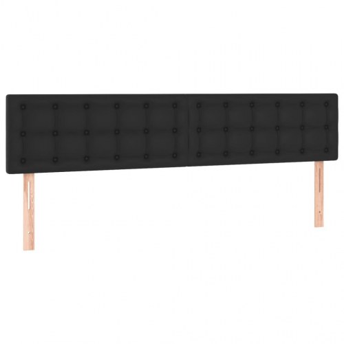 Kontinentalseng med madras og LED-lys 120×190 cm - kunstlæder, sort