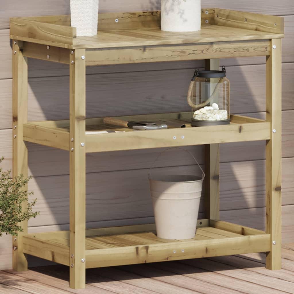 Plantebord med hylder 82,5x45x86,5 cm imprægneret fyrretræ