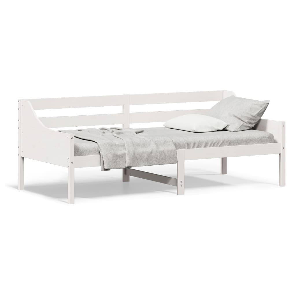 Daybed uden madras 80x200 cm massivt fyrretræ hvid billede