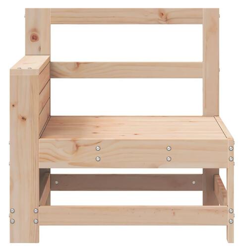 Sofamodul med armlæn og sidebord massivt fyrretræ