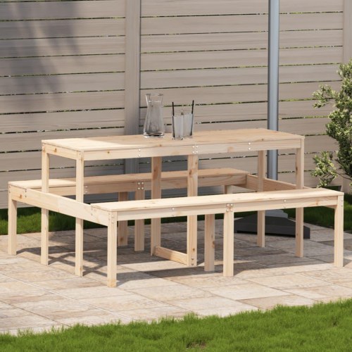 Picnicbord med bænke 160 x 134 x 75 cm - massivt fyrretræ