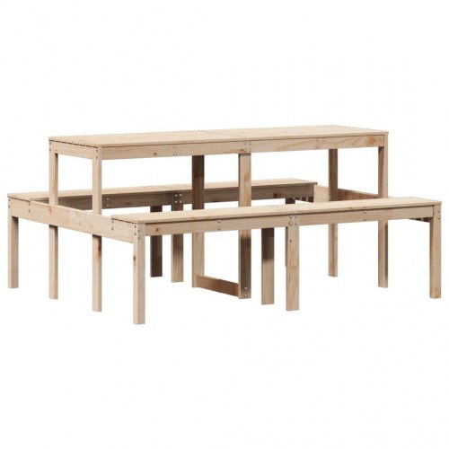 Picnicbord med bænke 160 x 134 x 75 cm - massivt fyrretræ