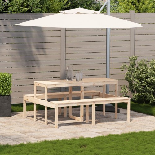 Picnicbord med bænke 160 x 134 x 75 cm - massivt fyrretræ