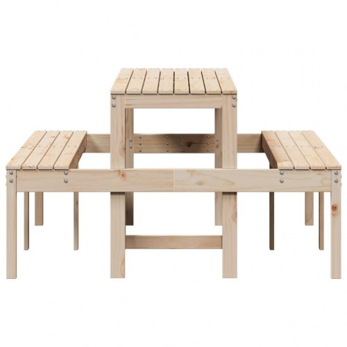 Picnicbord med bænke 160 x 134 x 75 cm - massivt fyrretræ