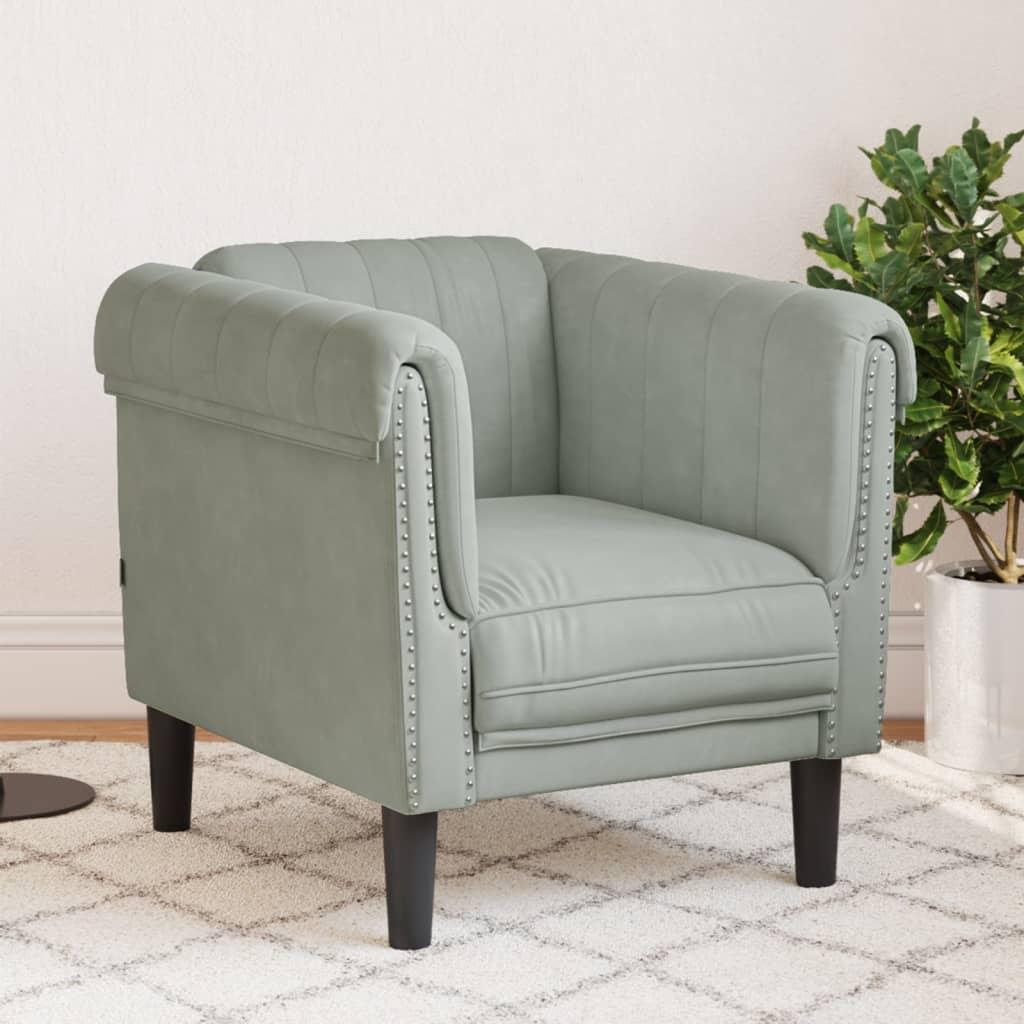 Sofastol Velour Lysegrå
