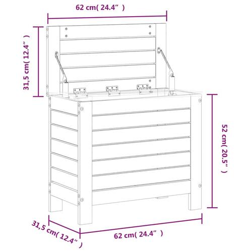 Haveskammel 62x31,5x52 cm massivt fyrretræ gyldenbrun