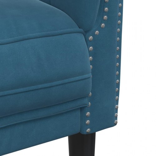Sofastol velour blå