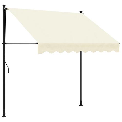 Markise 200x150 cm sammenrullelig stof og stål cremefarvet