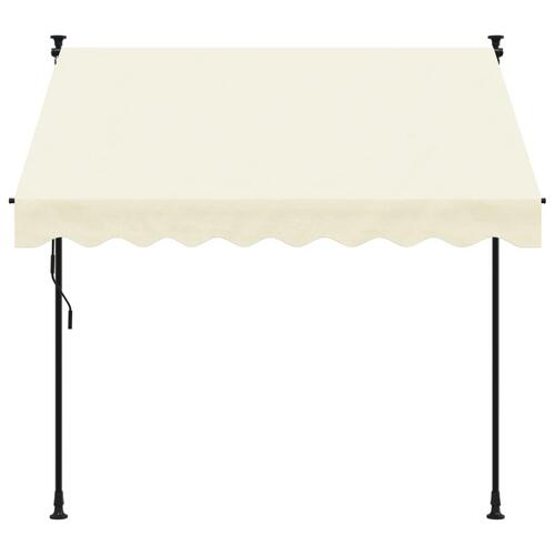 Markise 200x150 cm sammenrullelig stof og stål cremefarvet
