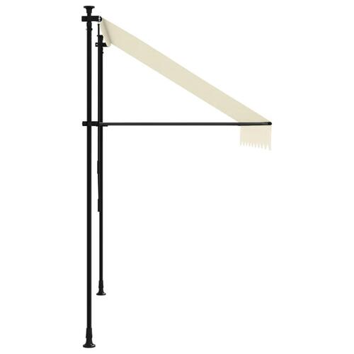 Markise 200x150 cm sammenrullelig stof og stål cremefarvet