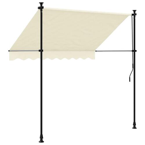 Markise 200x150 cm sammenrullelig stof og stål cremefarvet