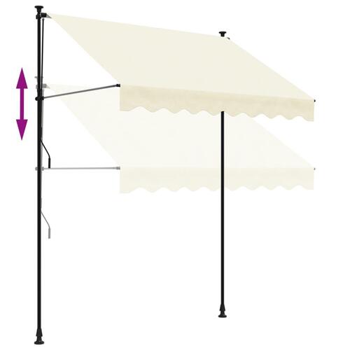 Markise 200x150 cm sammenrullelig stof og stål cremefarvet