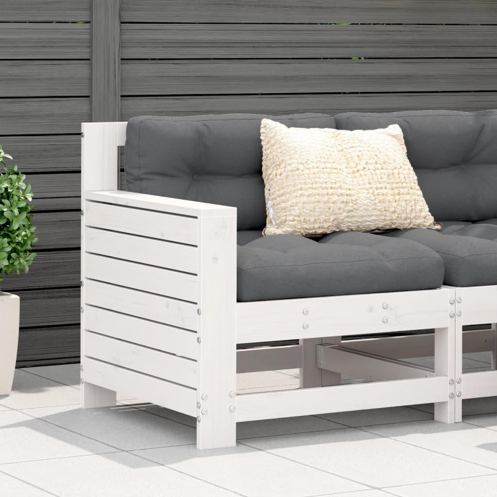 Sofamodul til haven 69x62x70,5 cm massivt fyrretræ hvid