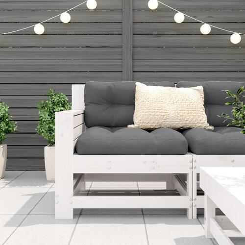 Sofamodul til haven 69x62x70,5 cm massivt fyrretræ hvid