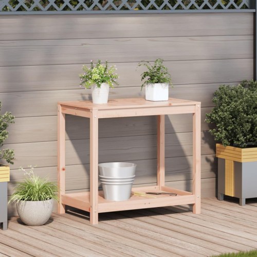 Plantebord med hylde 82,5×50×75 cm - massivt douglasgran