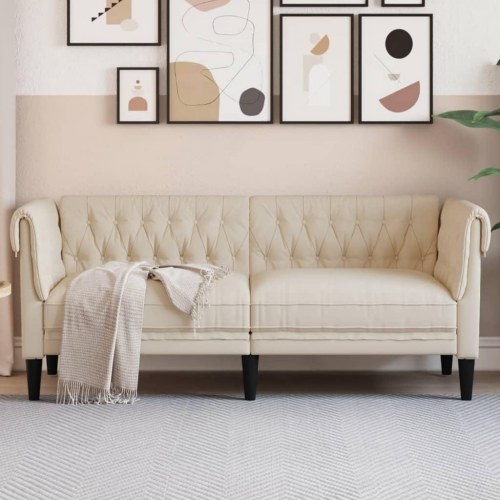 2-personers Chesterfield-sofa - hør