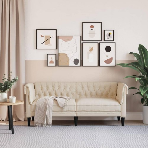 2-personers Chesterfield-sofa - hør