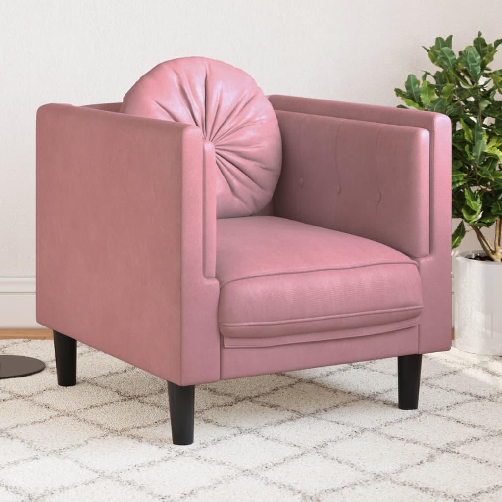 Stol Med Hynde Velour Farvet - pink? / Sofa