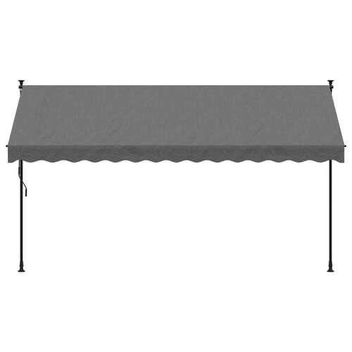 Markise 350x150 cm sammenrullelig stof og stål antracitgrå