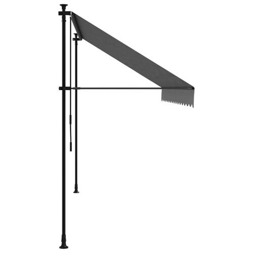 Markise 350x150 cm sammenrullelig stof og stål antracitgrå