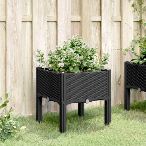 Plantekasse med ben 40x40x42 cm PP sort