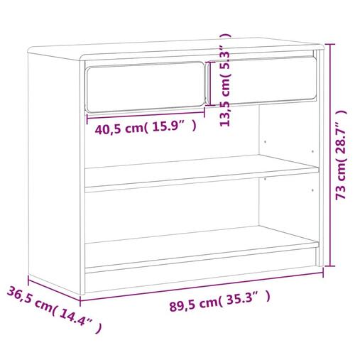 Konsolbord SAUDA 89,5x36,5x73 cm massivt fyrretræ eg