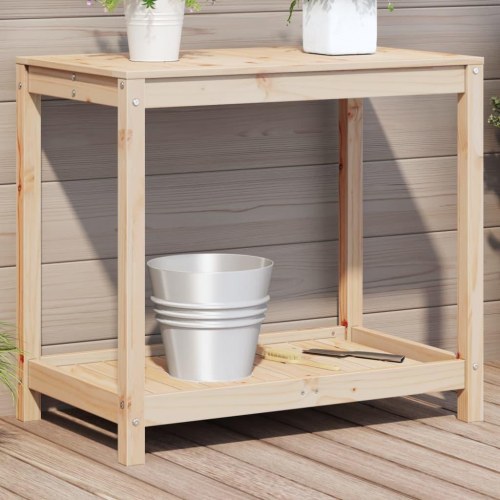 Plantebord med hylde i massivt fyrretræ - 82,5 x 50 x 75 cm