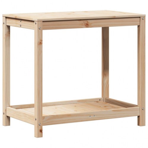 Plantebord med hylde i massivt fyrretræ - 82,5 x 50 x 75 cm
