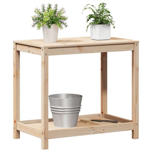 Plantebord med hylde i massivt fyrretræ - 82,5 x 50 x 75 cm