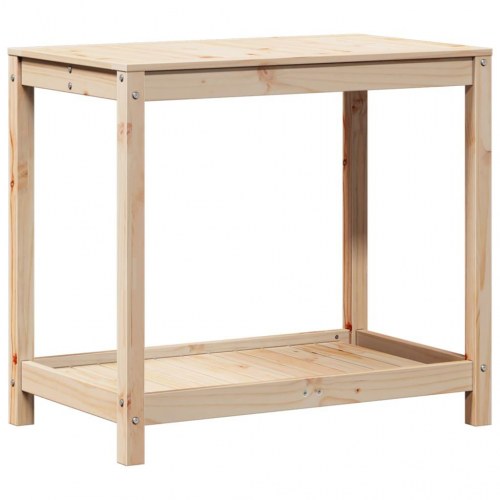 Plantebord med hylde i massivt fyrretræ - 82,5 x 50 x 75 cm