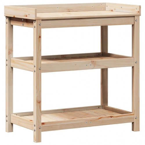 Plantebord med hylder 82,5×45×86,5 cm - massivt fyrretræ