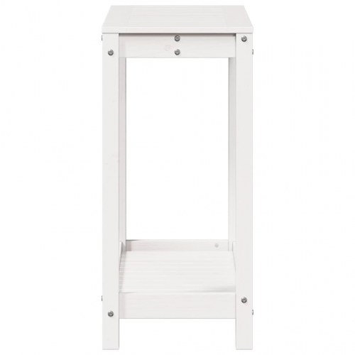 Plantebord med hylde 82,5x35x75 cm massivt fyrretræ hvid