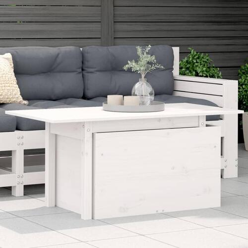Havebord 100x50x75 cm massivt fyrretræ hvid