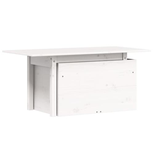 Havebord 100x50x75 cm massivt fyrretræ hvid