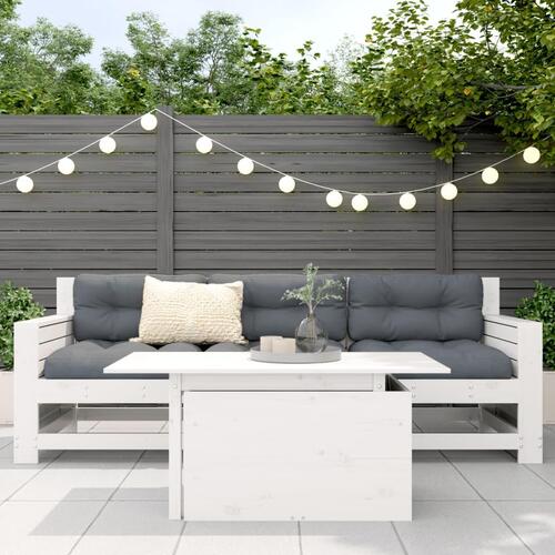 Havebord 100x50x75 cm massivt fyrretræ hvid